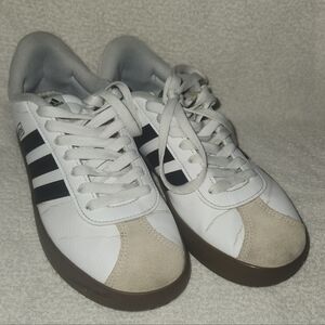 Adidas VL Court 3.0 ID8797 Sneakers Kids 6.5 White Suede Lifestyle Shoes